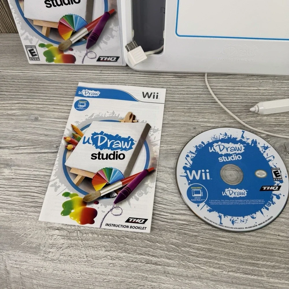 Nintendo Wii uDraw Tablet Game Bundle Tested And Working